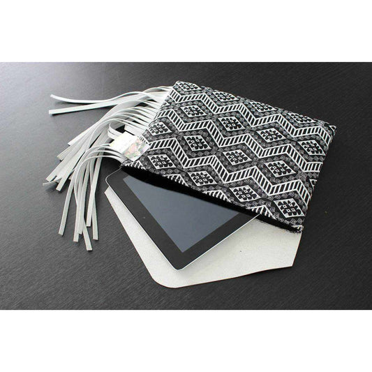 Darma Embroidered Clutch with Leather Fringe - Thailand
