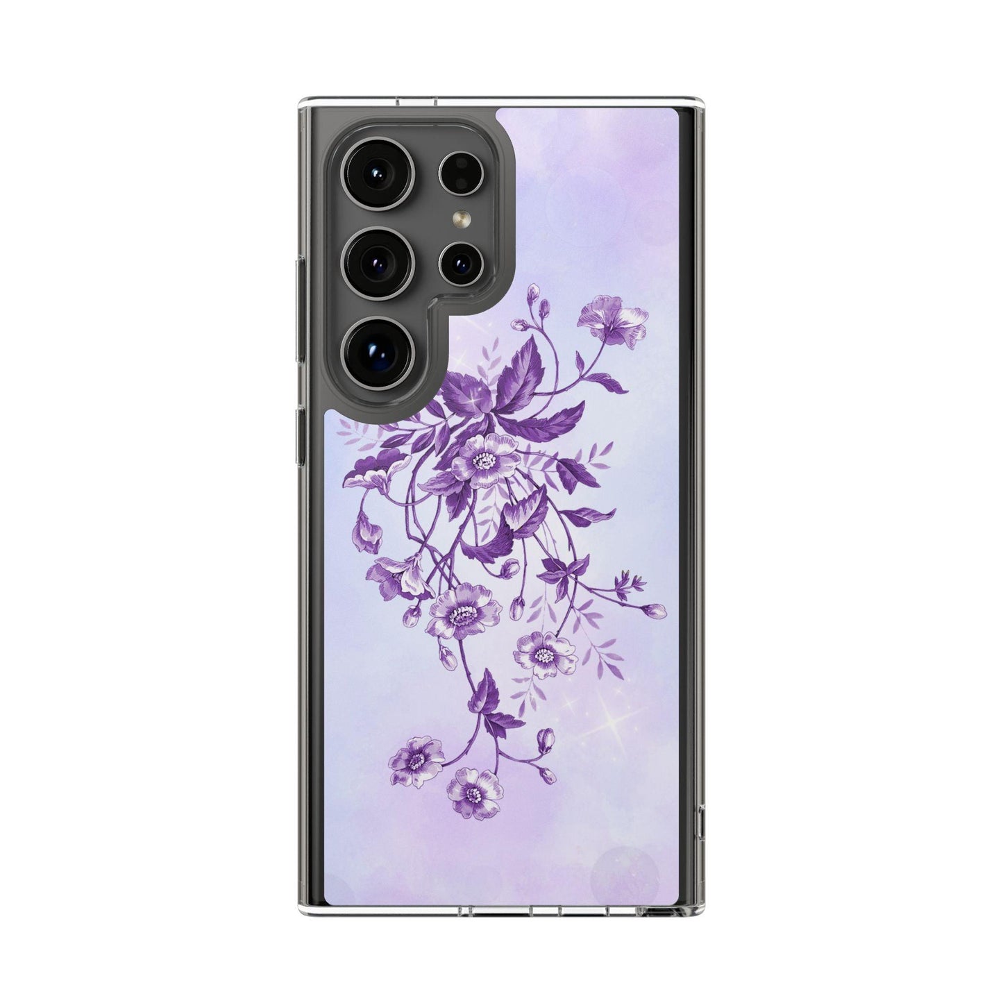Floral design In Purple Clear Cases