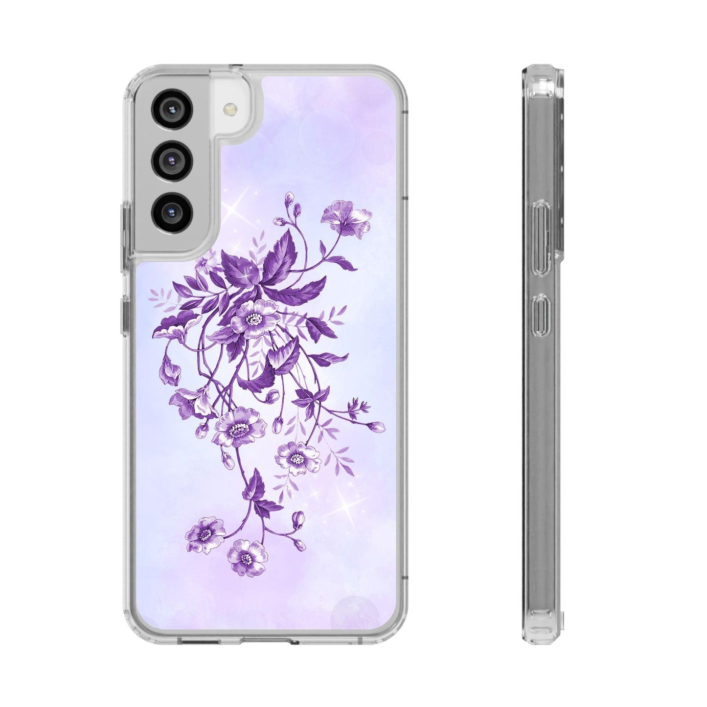 Floral design In Purple Clear Cases