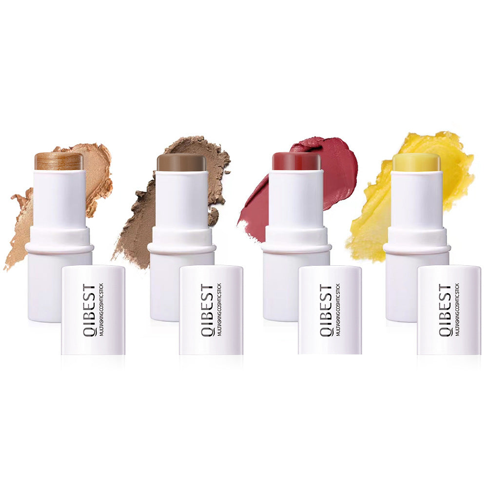 QIBEST Multifunctional Makeup Stick Highlighter Blush Contouring Balm Lip Stick Rouge Pen Lipstick