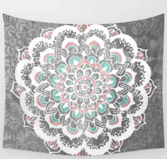 Green & Blue Mandala Tapestry - 210x150cm