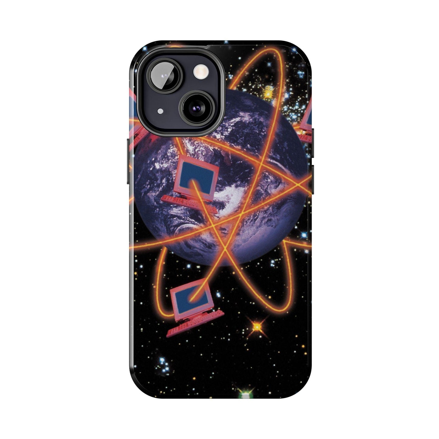 Computer Galaxy Printed With Orbiting Tough Phone Cases