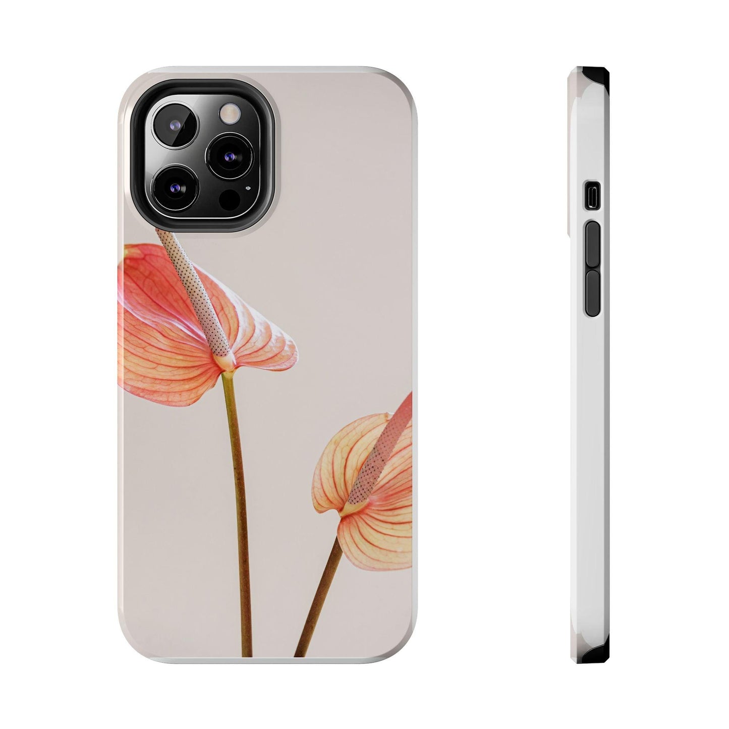 Orange Flower with Leaves Tough Phone Cases