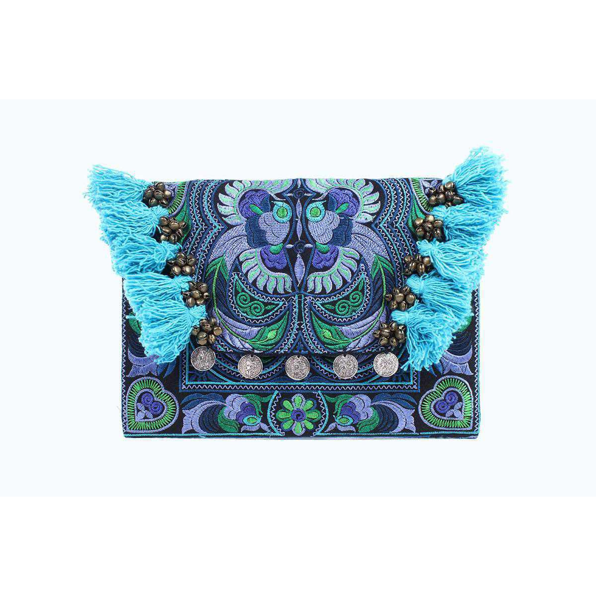 Embroidered Multi Tassel Clutch Bag | IPad Case - Thailand