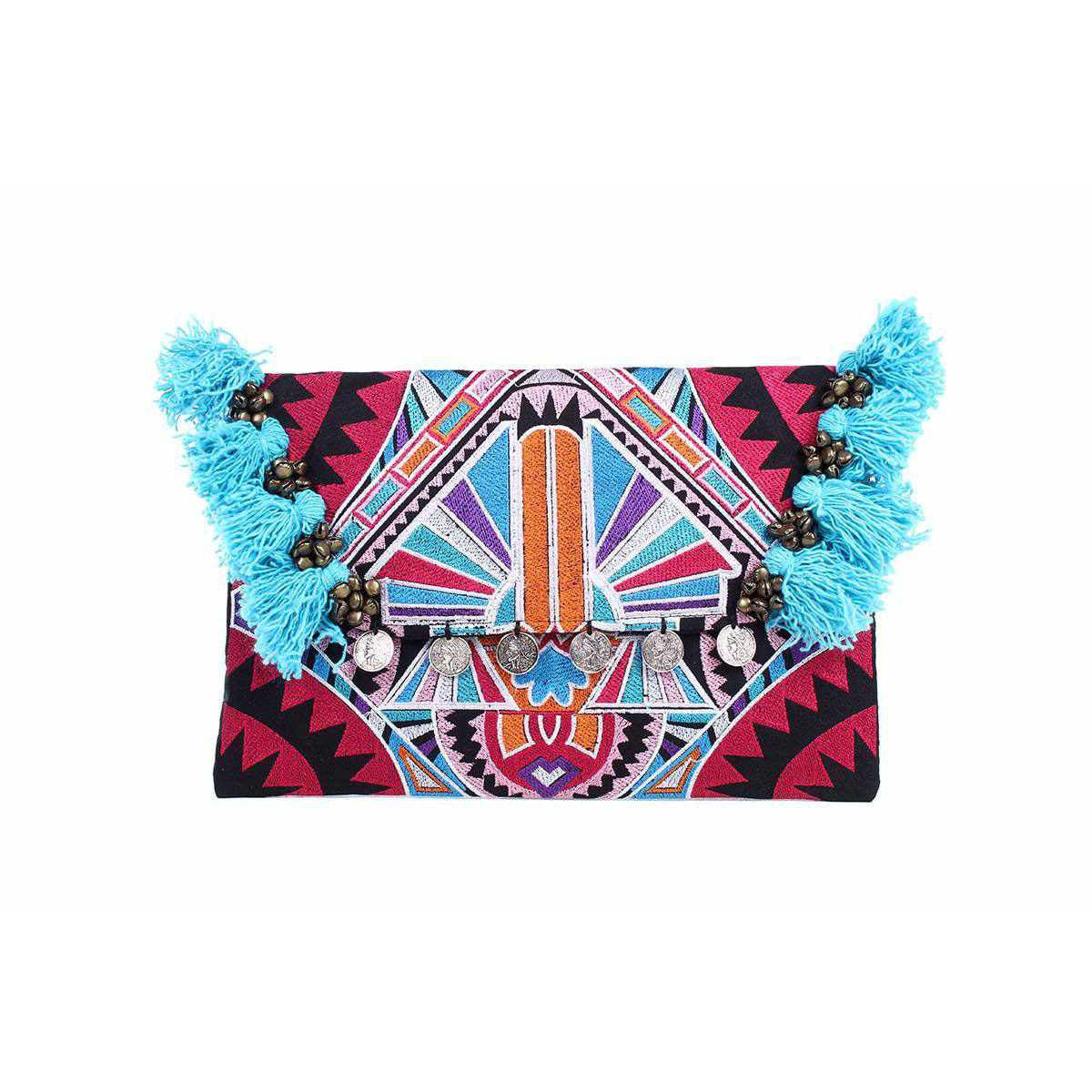 Embroidered Multi Tassel Clutch Bag | IPad Case - Thailand