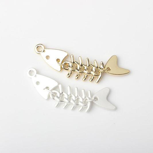 Alloy Fishbone Pendant for DIY Jewelry