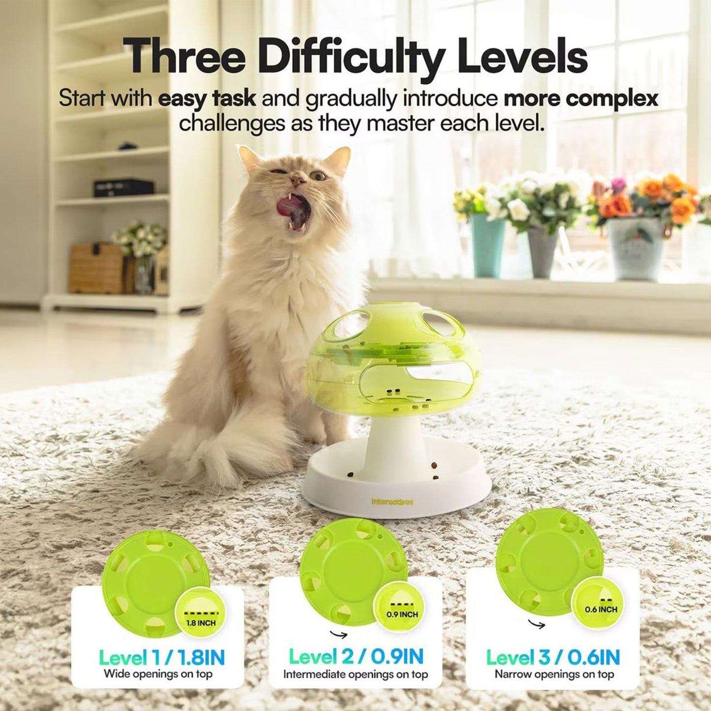 Interactives -Mushroom cat puzzle toy for Enrichmentni