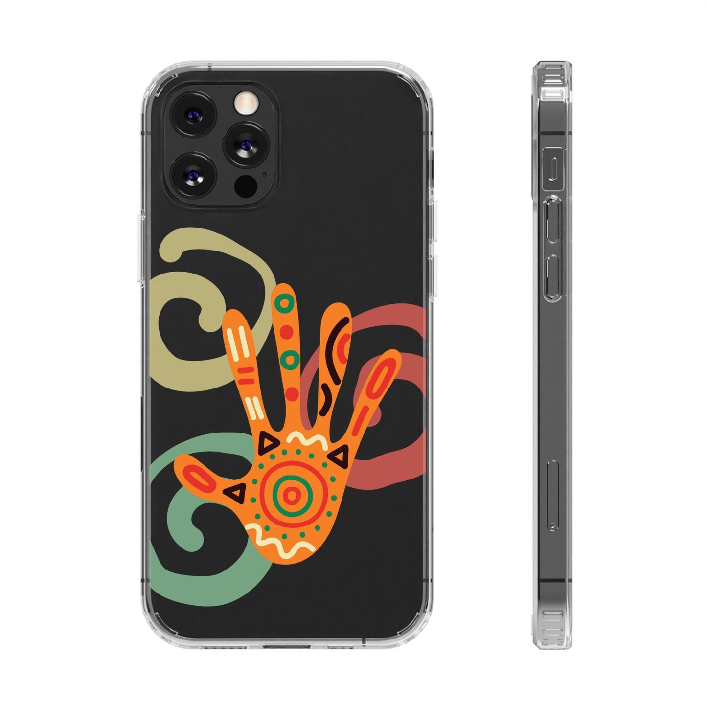 Clear Cases Colorful Hand Print design