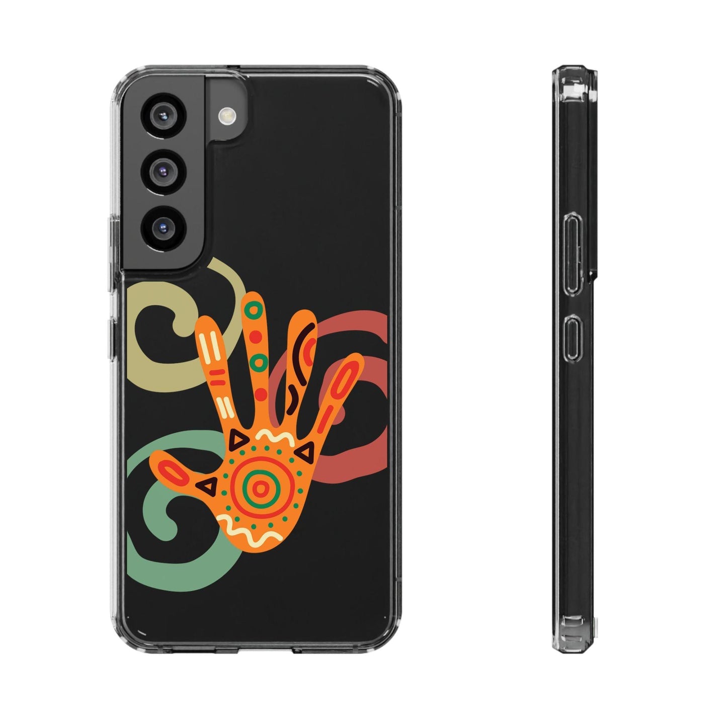 Clear Cases Colorful Hand Print design
