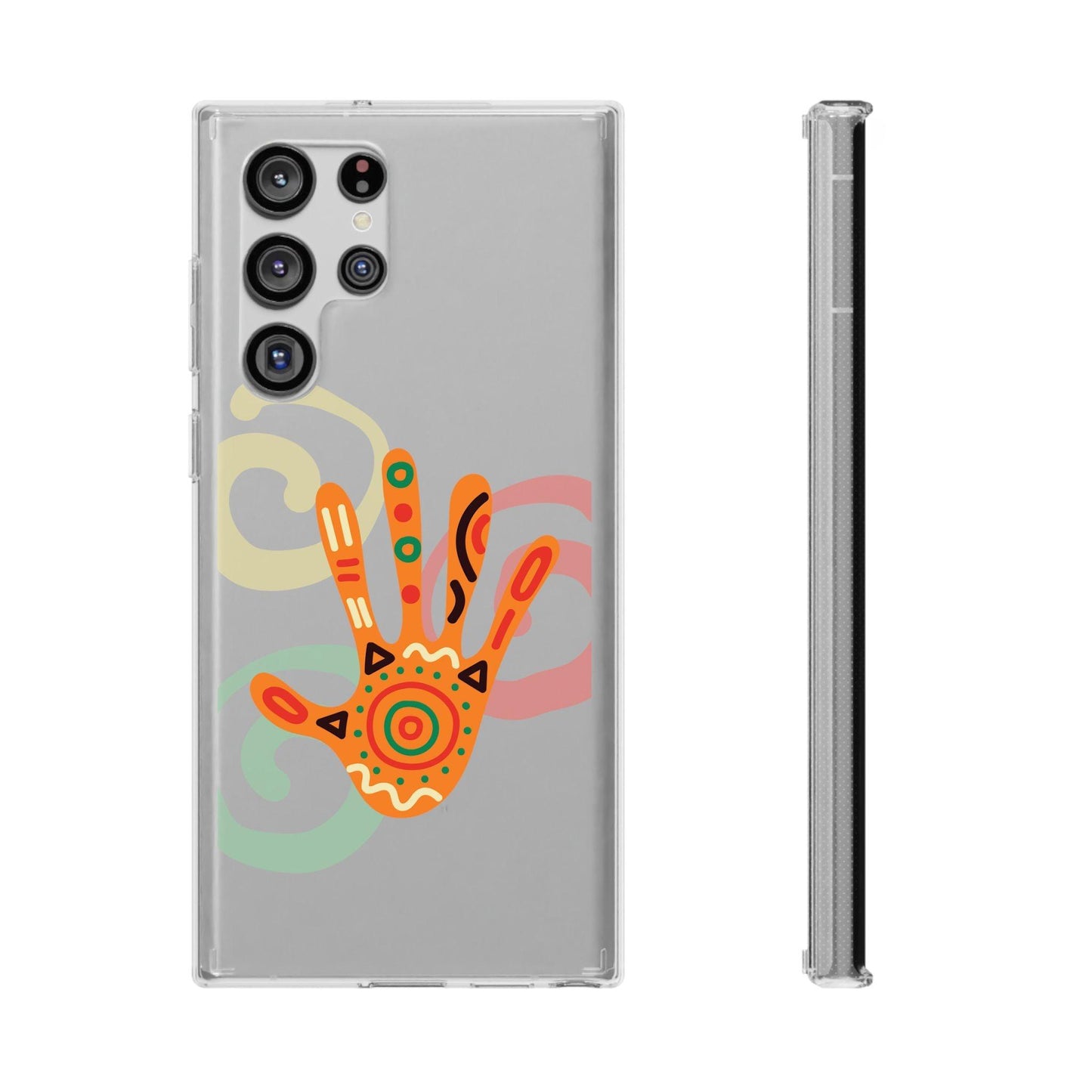 Clear Cases Colorful Hand Print design