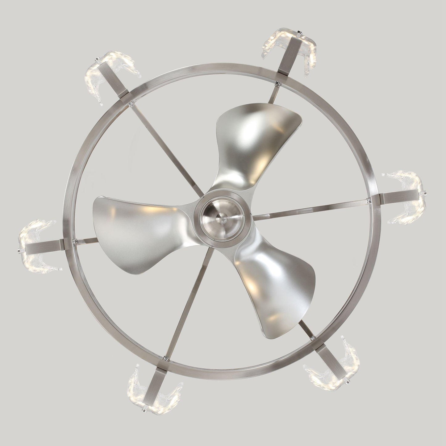 34" Bucholz Modern DC Motor Brushed Nickel Downrod Mount Reversible Ceiling Fan with LED Lighting and Remote Control
