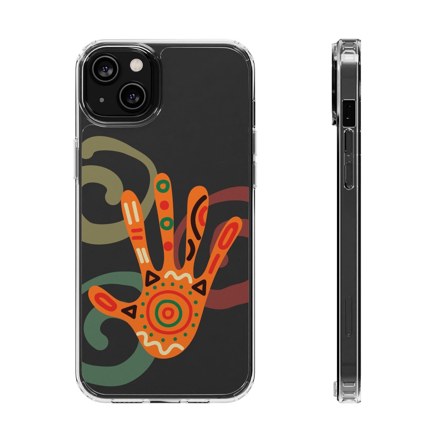 Clear Cases Colorful Hand Print design