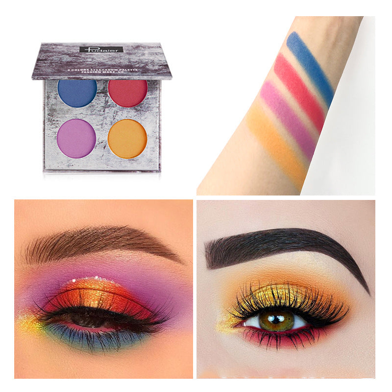 Pudaier Ink Landscape Four-color Eyeshadow Palette Matte Pearlescent Waterproof and Sweatproof Eyeshadow Makeup