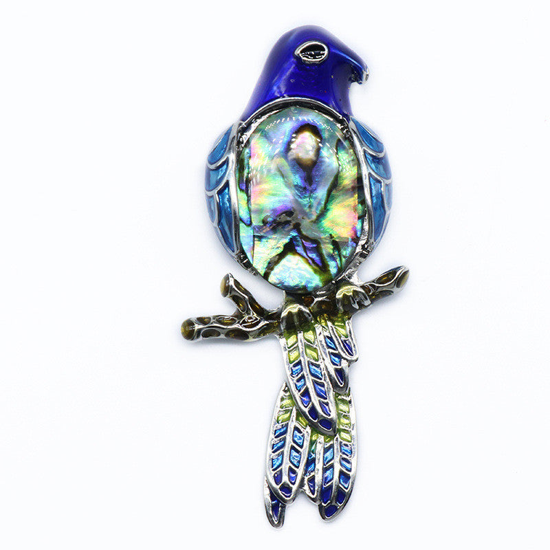 Gemstone Inlaid Brooch Pendant