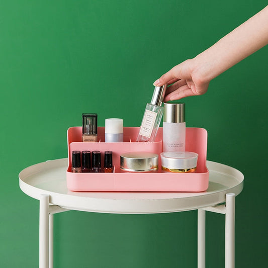 1pc Desktop Sundries Finishing Container Cosmetic Storage Partition Box Makeup Holder Stand Toiletries Plastic Case Organizer