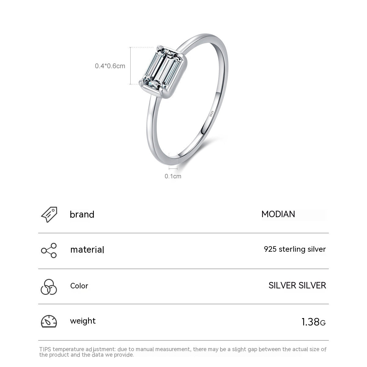 S925 Sterling Silver Heart Engagement Ring