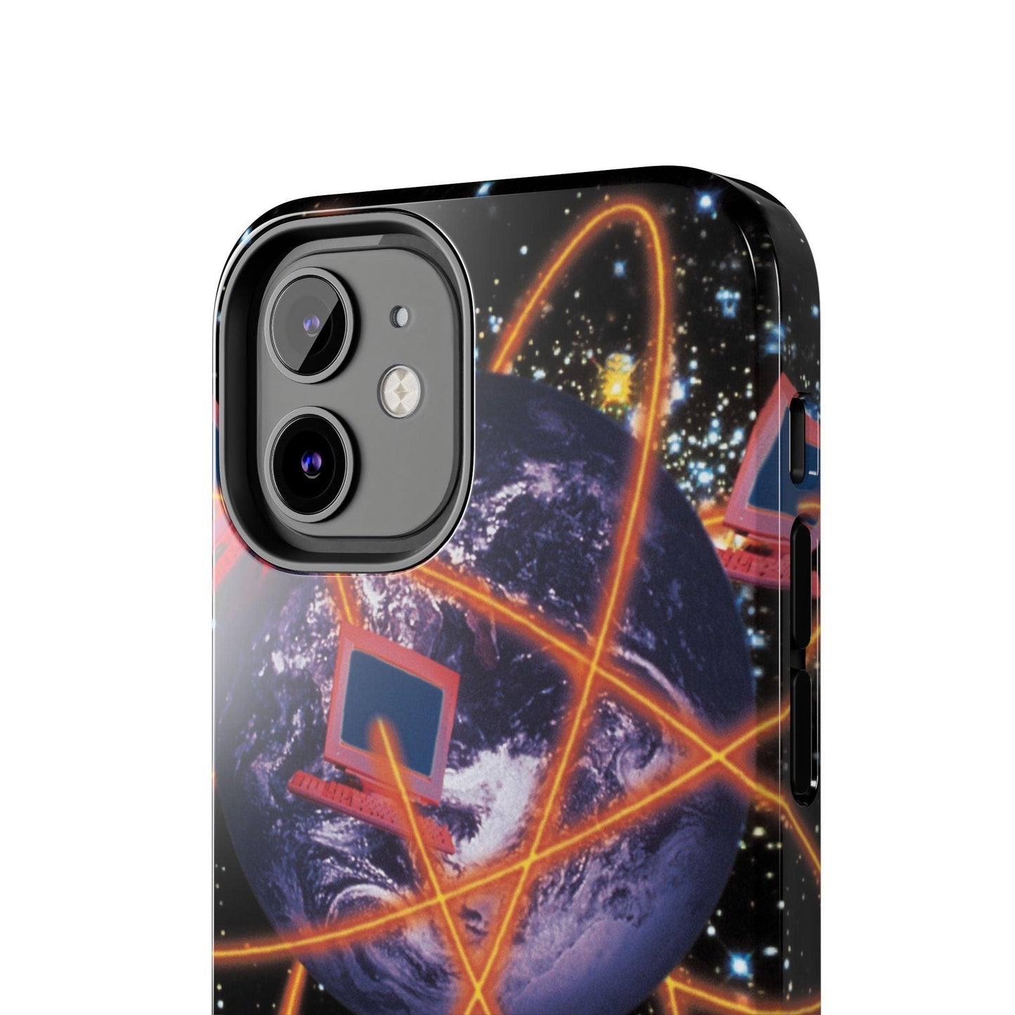 Computer Galaxy Printed With Orbiting Tough Phone Cases