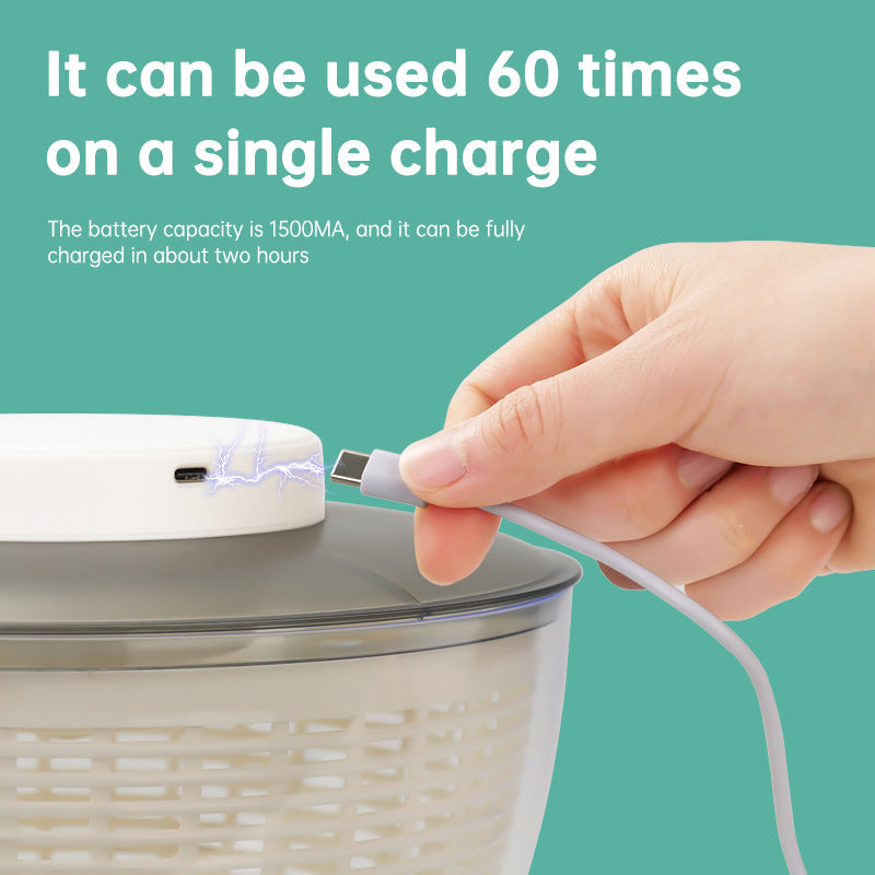 Electric Household Vegetable Salad Dehydrator Fruit and Vegetable Shaker Dryer Vegetable Washer Dehydrator Drain Basket