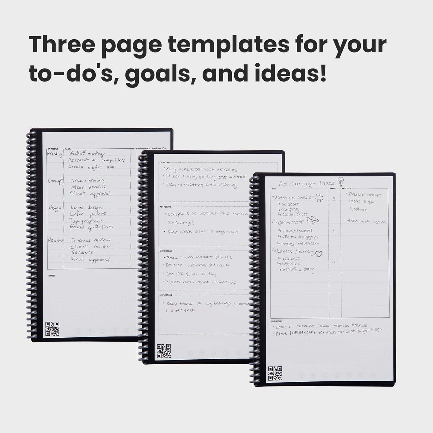 Rocketbook Fusion Smart Reusable Planner & Notebook — 7 Page Templates, Digitize & Erase, Eco-Friendly