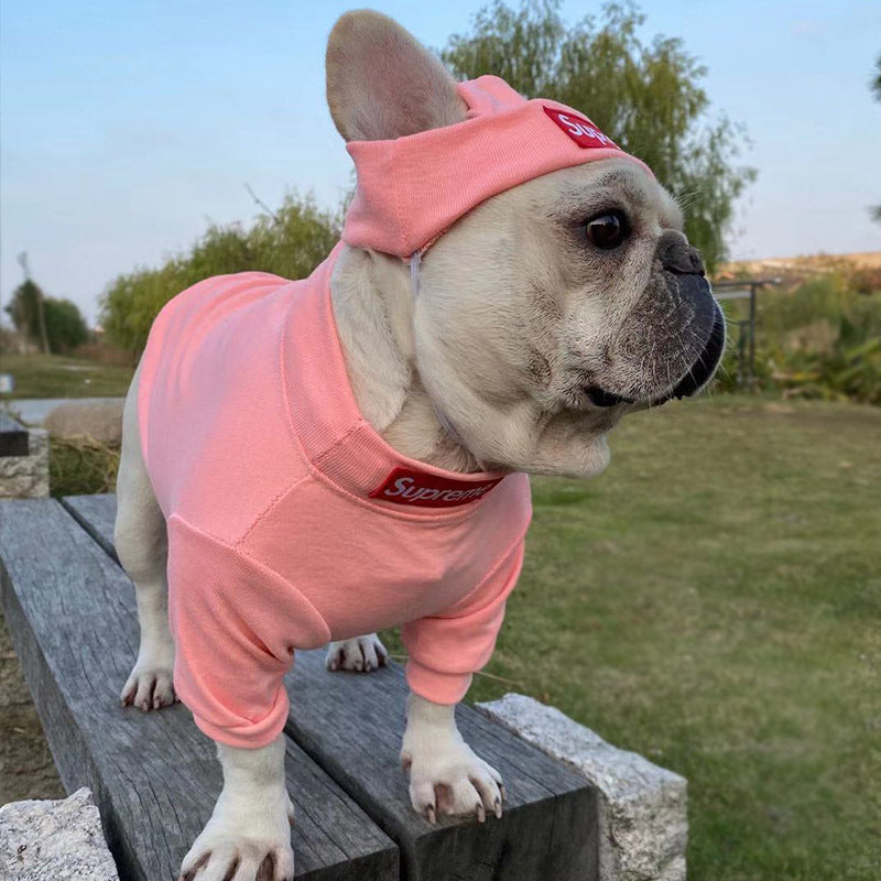 HYGGEPET Pet Clothing Fashion Brand Street Dog Clothing Fadou Teddy Schnauzer Undercoat Hat Set