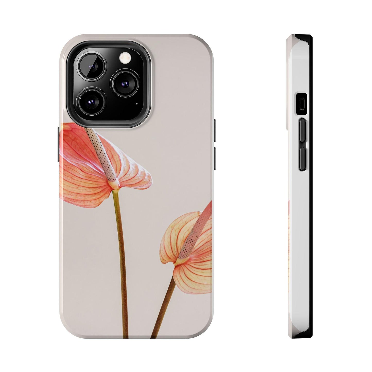 Orange Flower with Leaves Tough Phone Cases