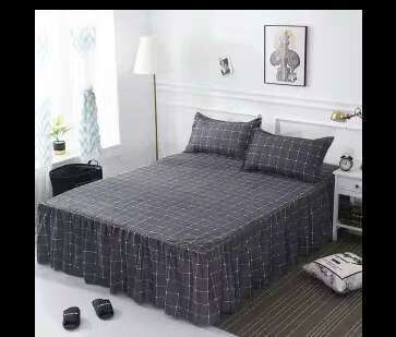 Woolly Bed Skirt Pillowcase Bedding Set