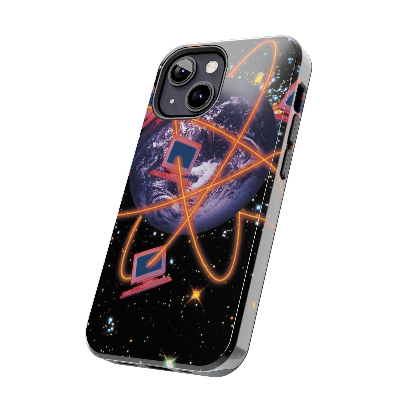 Computer Galaxy Printed With Orbiting Tough Phone Cases