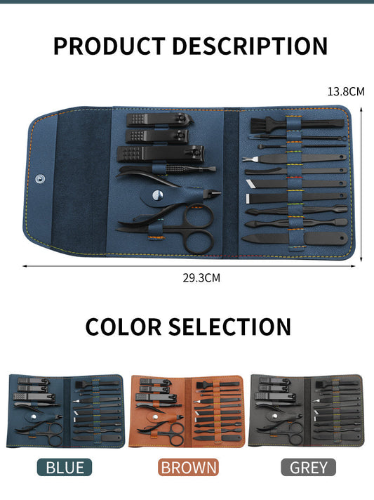 16pcs Nail Clipper Ear Pick Grooming Kit with Bag