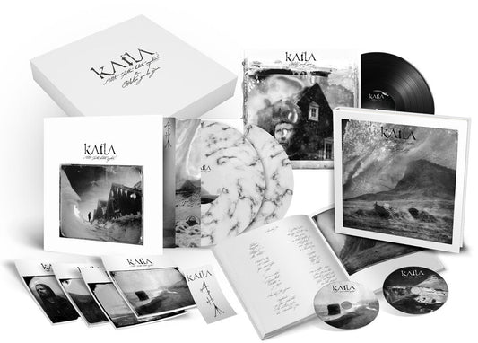 Katla - Allt Thetta Helvitis Myrkur (Hardcover Book) (White/Black Marble) [LP] Vinyl Record