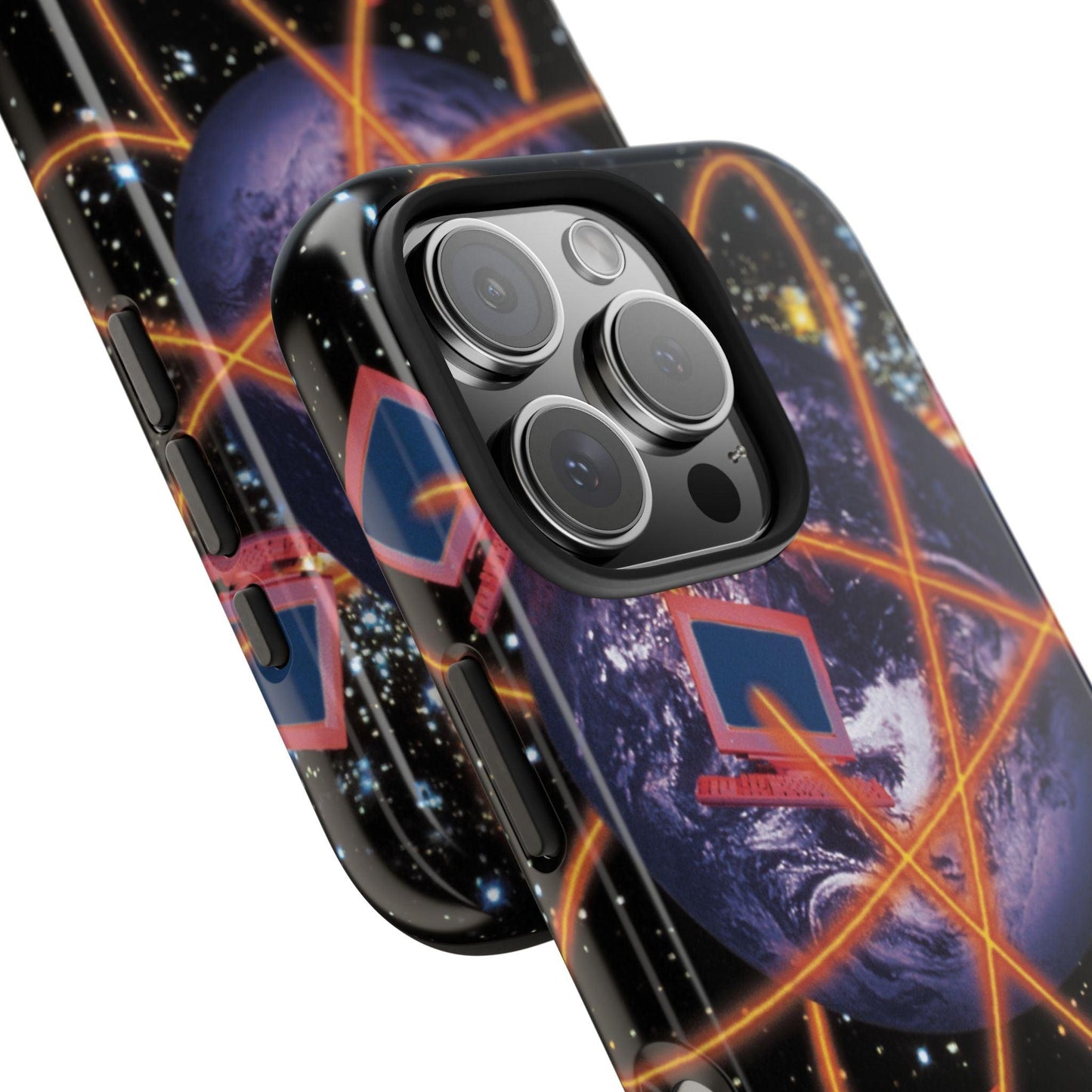 Computer Galaxy Printed With Orbiting Tough Phone Cases