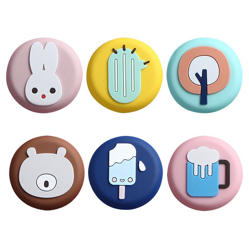 Door Back Door Handle Anti-Collision Pad Silicone Door Touch Door Suction Bump Stick Wall Protective Sleeve Cartoon Suction Cup