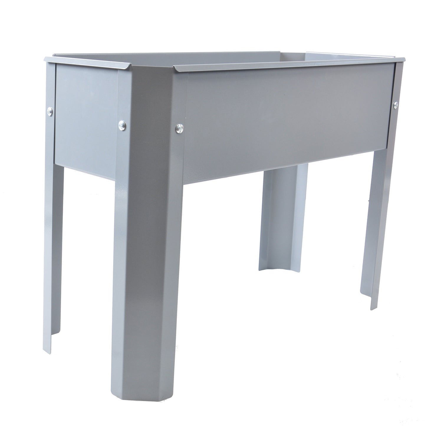 Elevated garden bed, metal elevated outdoor flowerpot box, suitable for backyard and terrace, large flowerpot Grey + Steel