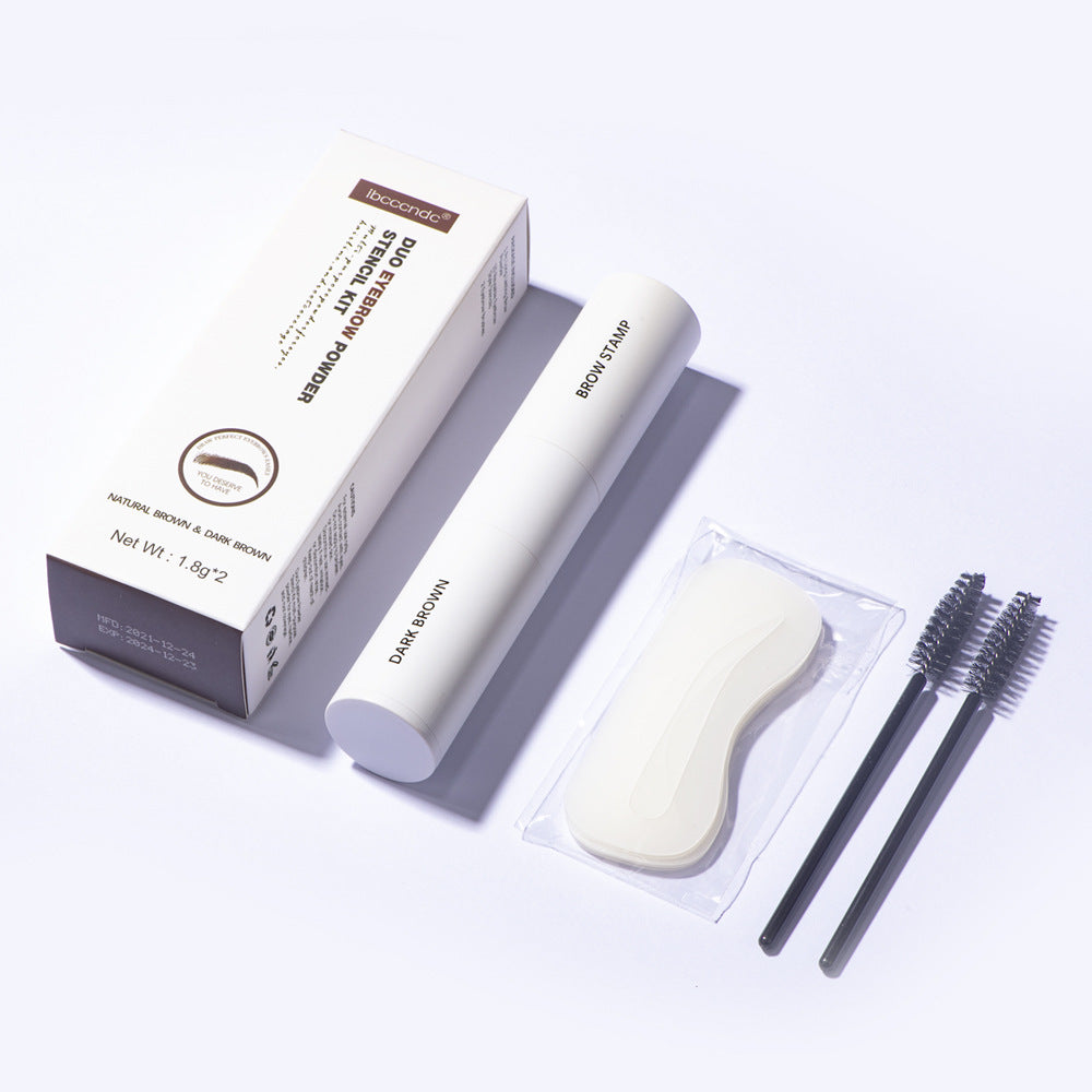 Ibcccndc Double-Headed Eyebrow Powder Stick White Tube Hairline Powder Dark Brown Eyebrow Card Eyebrow Powder Seal Eyebrow Pencil