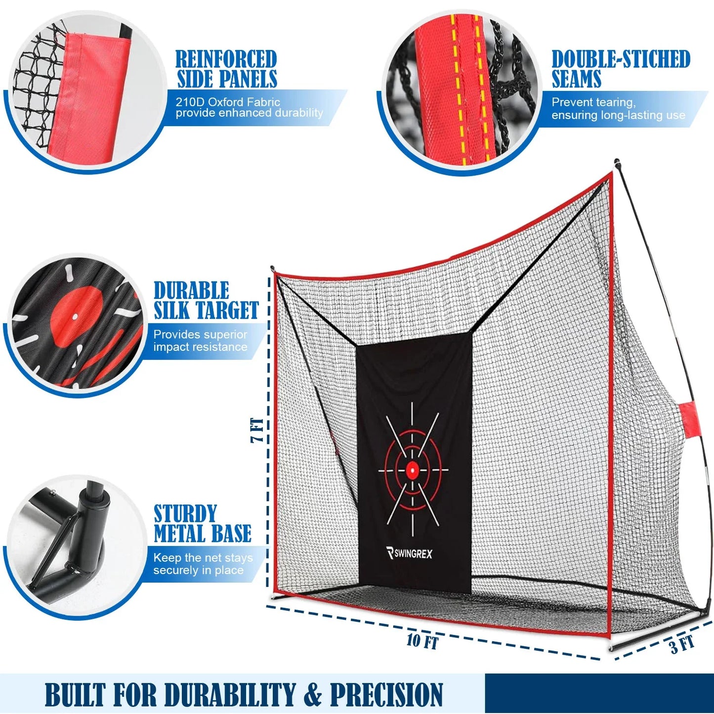Swing Rex Pro Golf Net for Backyard – Heavy Duty Golf Practice Net