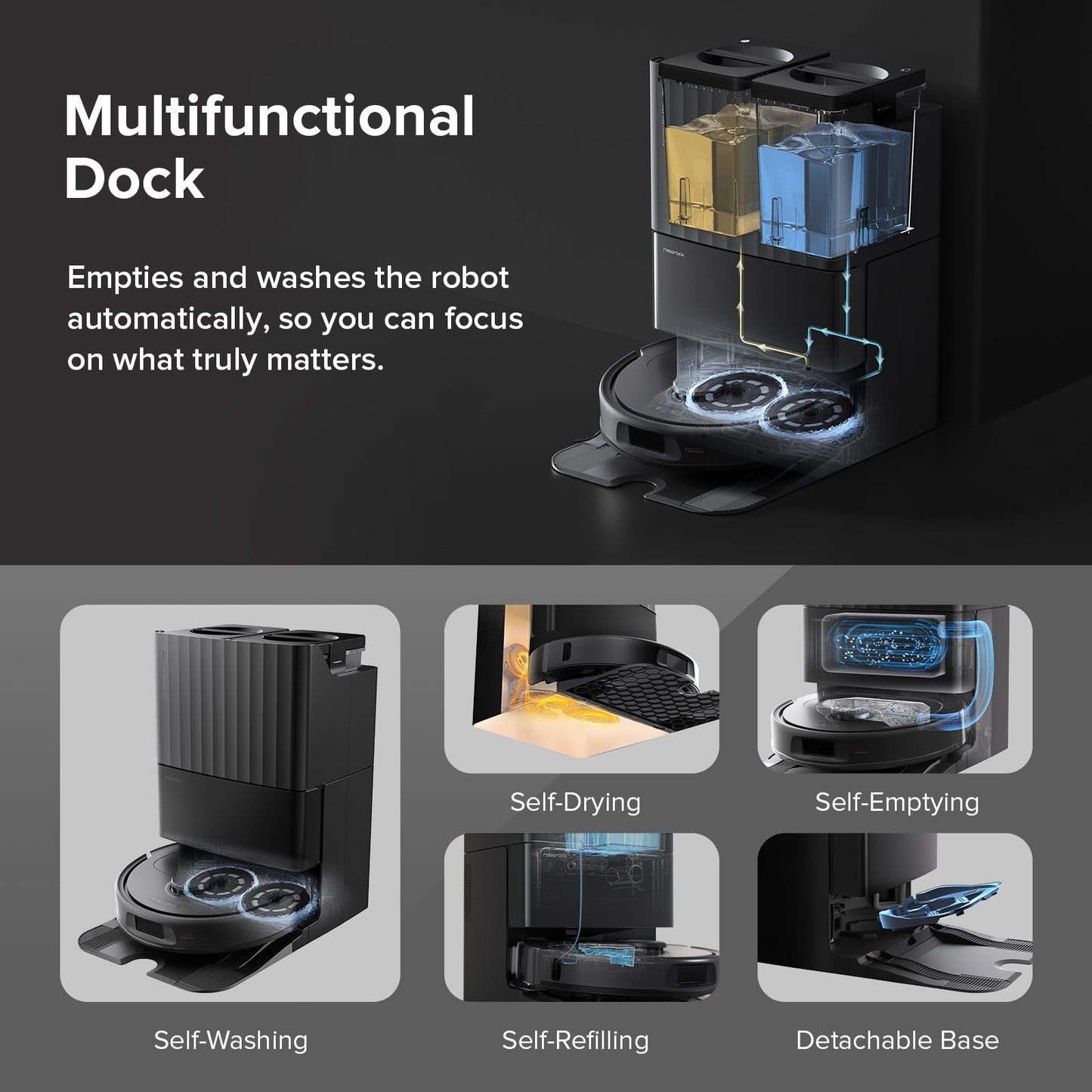【Certified Refurbished 90% New】Roborock Qrevo S Robot Vacuum with Multifunctional Dock