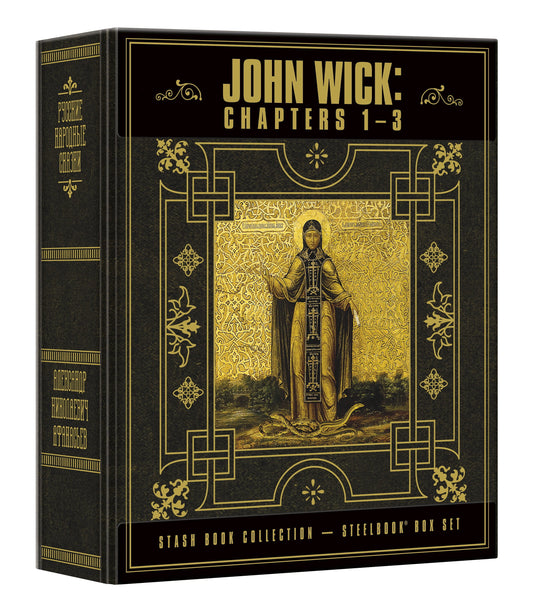 John Wick: Chapters 1-3 Stash Book Collection - Steelbook Box Set (4K Ultra HD + Blu-Ray + Digital Copy)