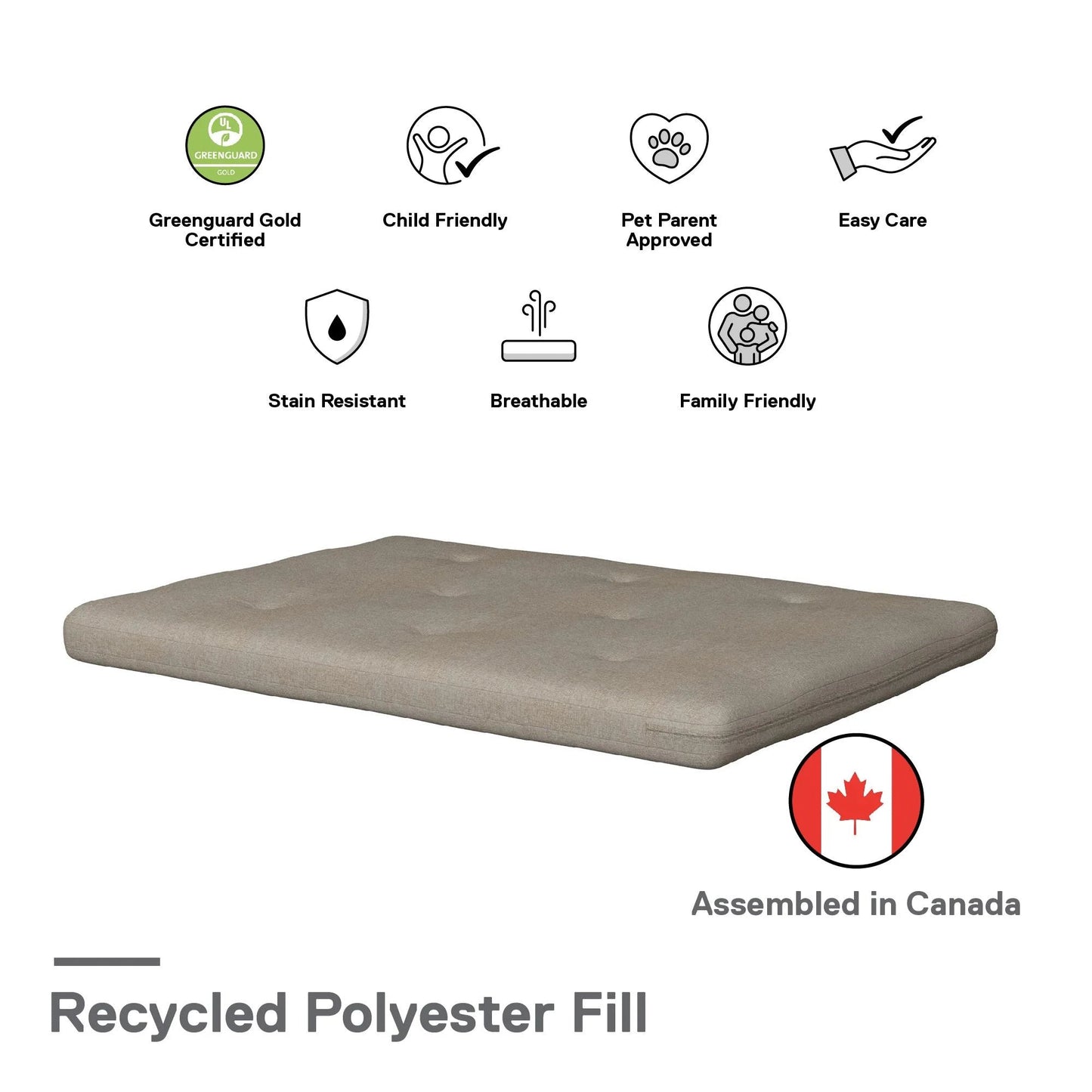 Caddie 6-Inch Tufted Futon Mattress – Full Size