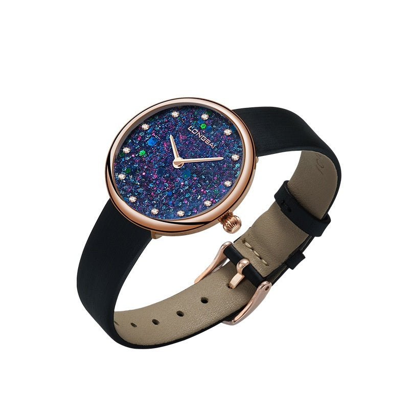 Simple Natural Sapphire Diamond Women's Watch