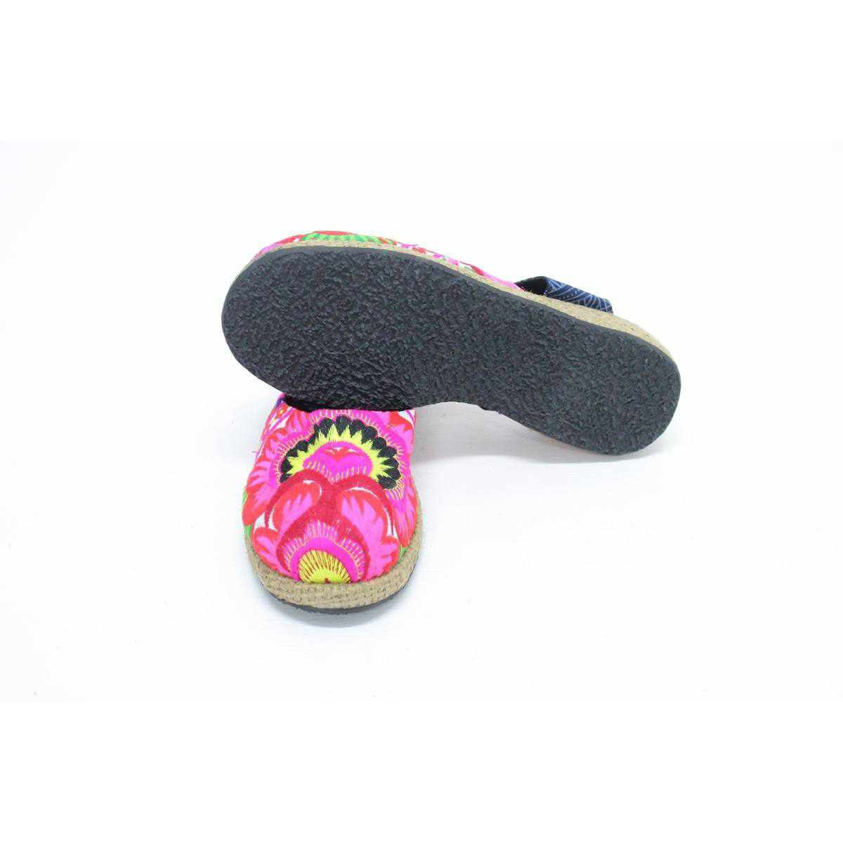Vintage Hmong Textile Upcycled Batik Slip On Clogs Shoes - Thailand