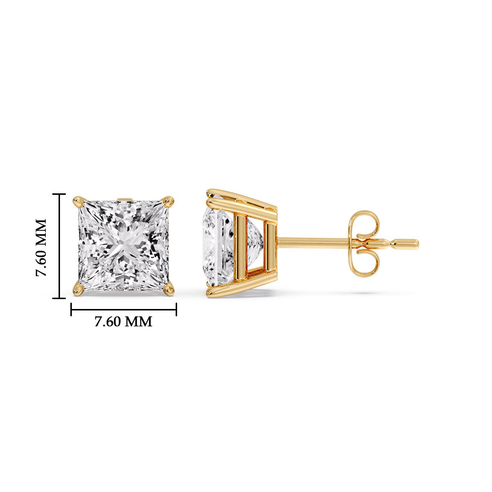 Princess Cut Diamond Stud Earring