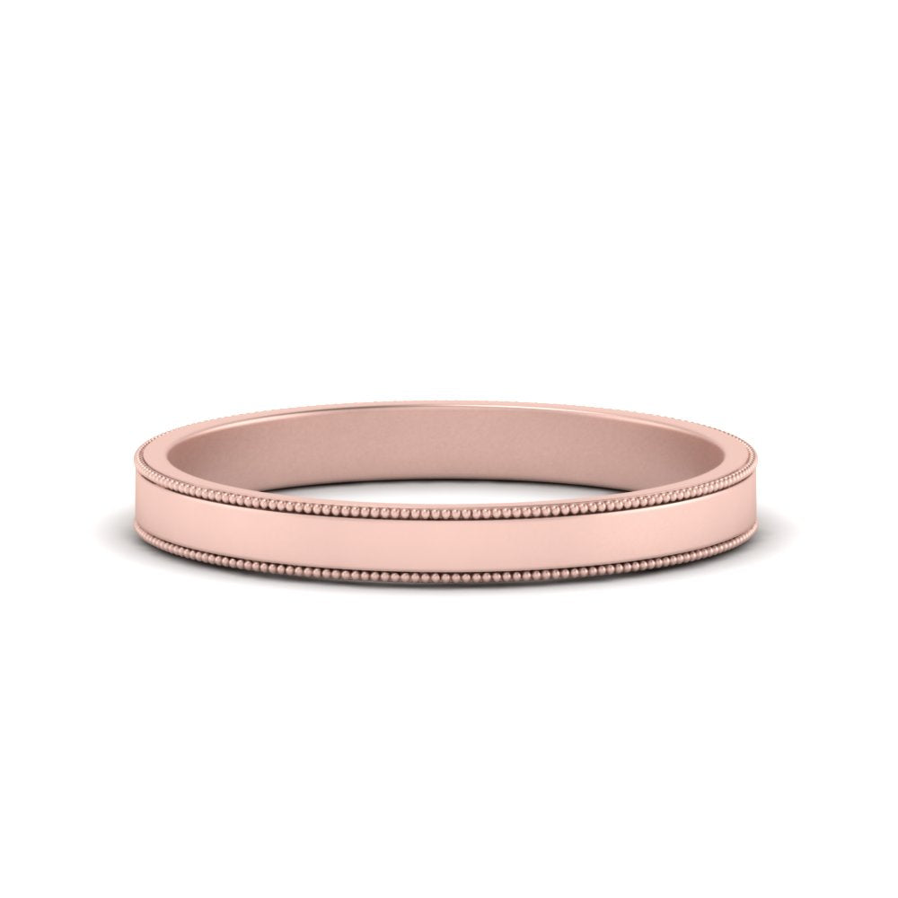 Flat Milgrain Mens Wedding Band