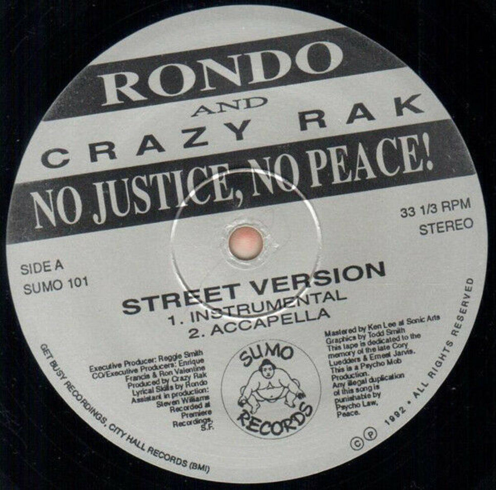 Rondo & Crazy Rak - No Justice, No Peace [LP] Vinyl Record