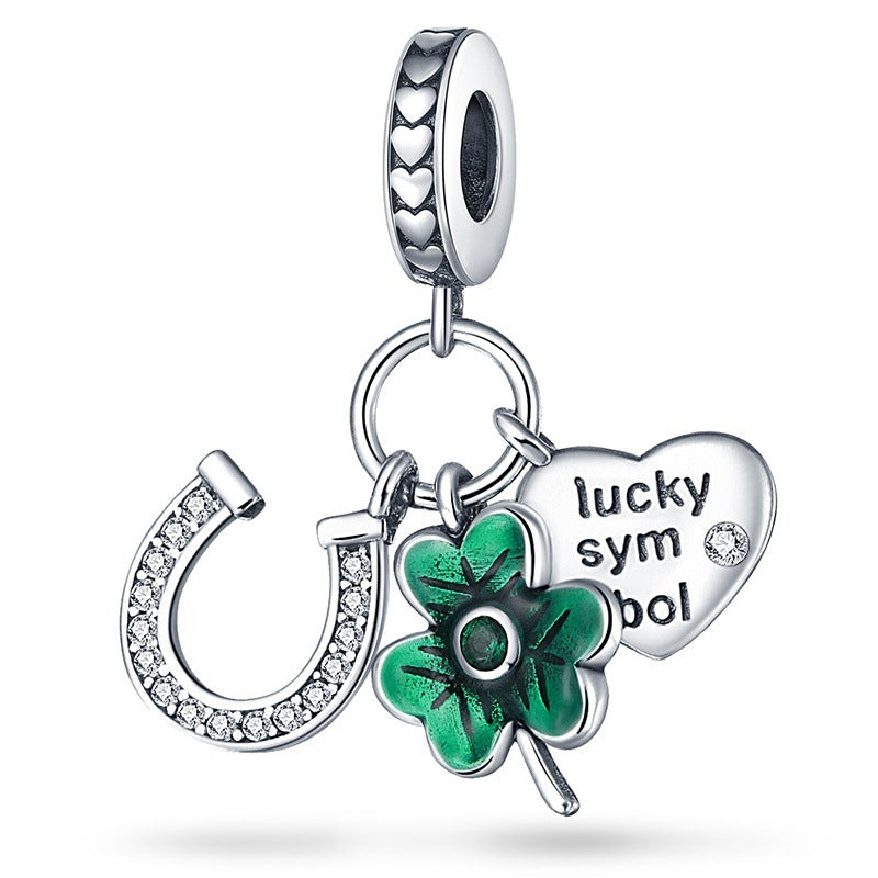 Lucky U-shaped Horseshoe Clover Pendant