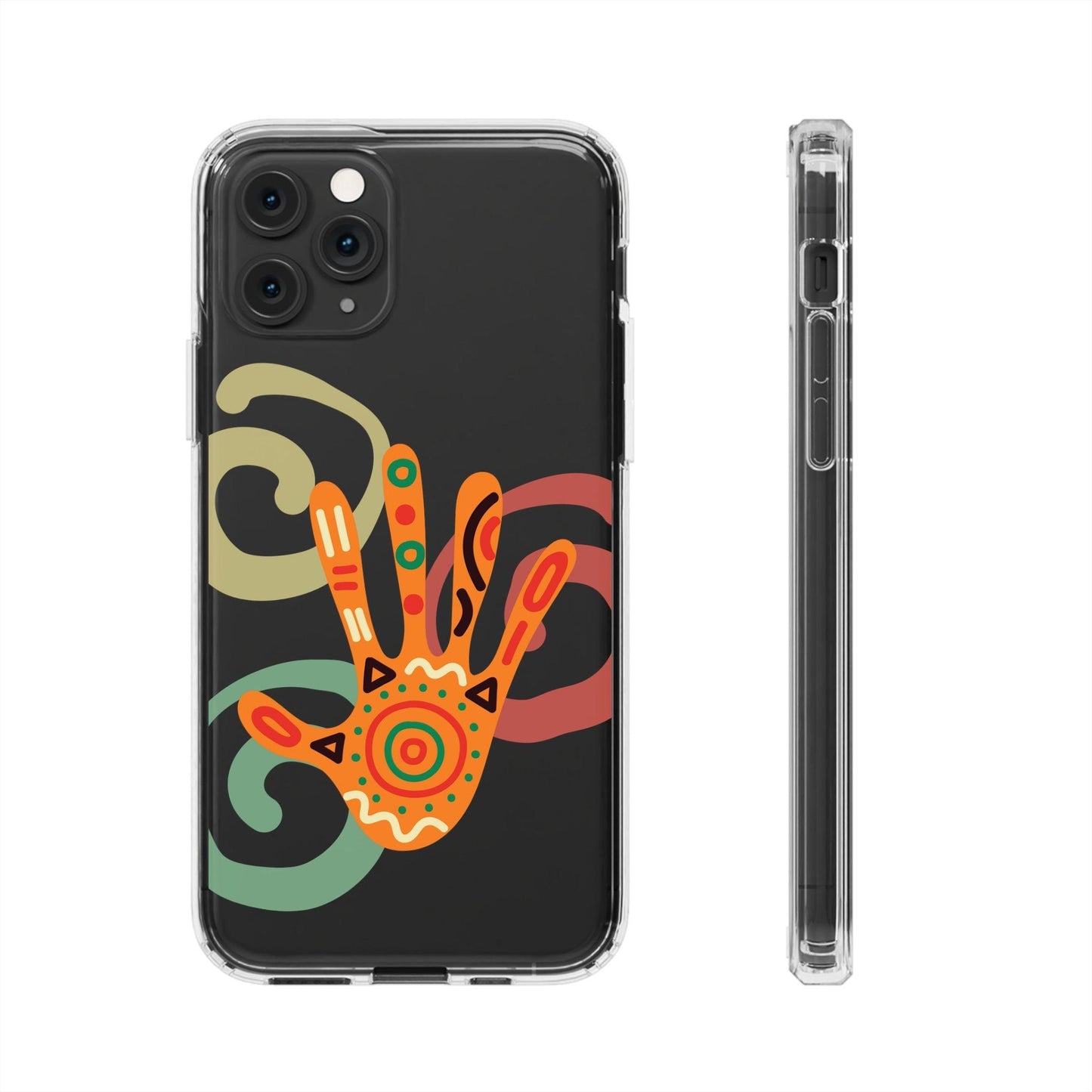 Clear Cases Colorful Hand Print design