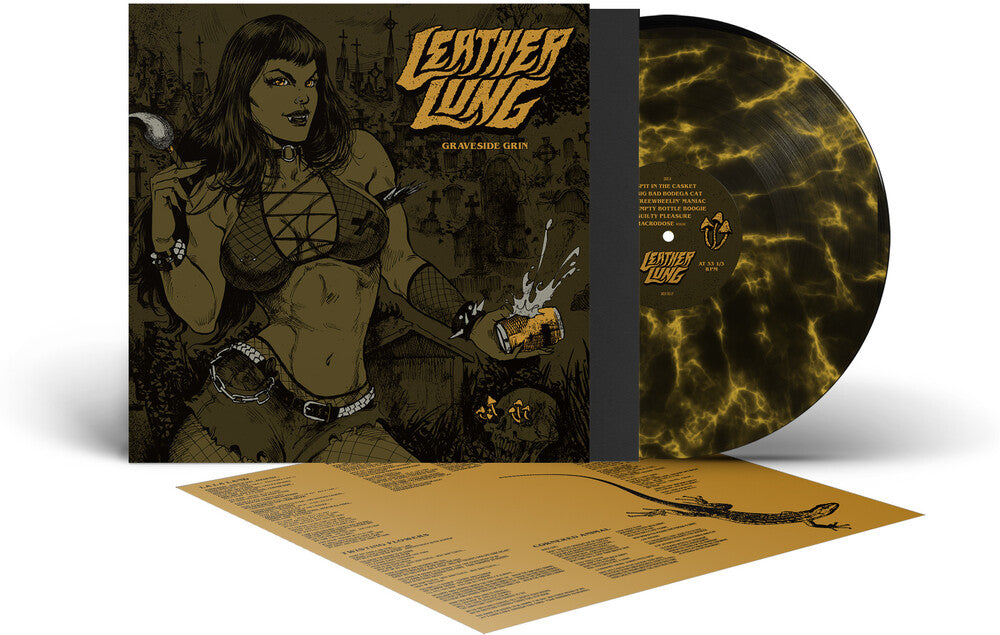 Leather Lung - Graveside Grin - Black & Yellow Marble (Blk) (Ylw) [LP] Vinyl Record