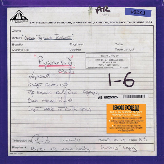 Alan Parsons Project - Pyramid 'work In Progress' [Colored Vinyl] (Org) [Record Store Day] Vinyl Record