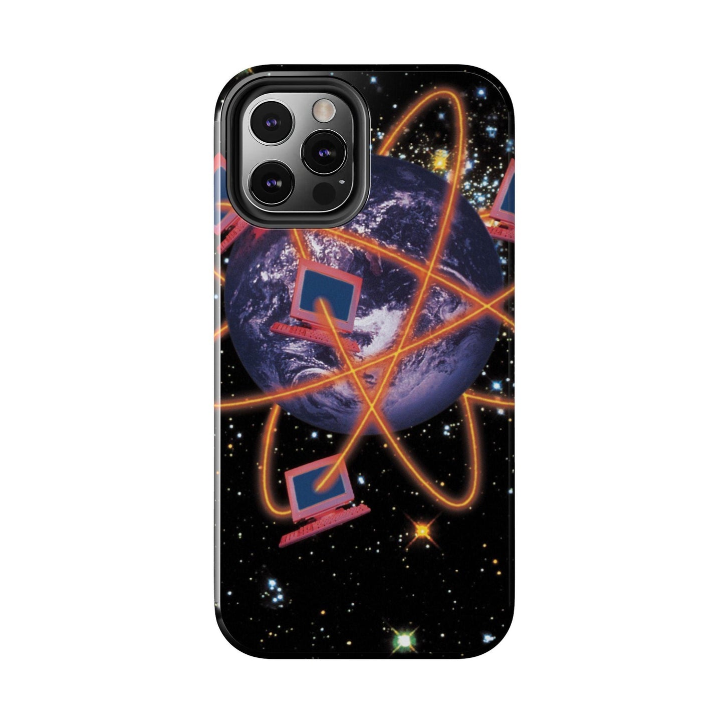 Computer Galaxy Printed With Orbiting Tough Phone Cases