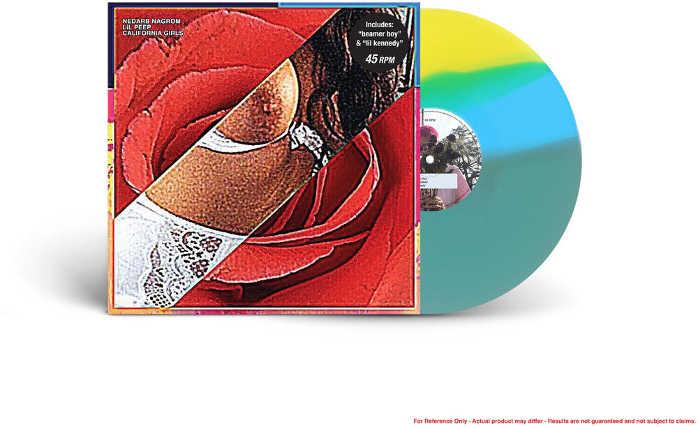 Lil Peep - CALIFORNIA GIRLS [LP Transparent Electric Blue + Opaque Sky Blue + Opaque Light Yellow] Vinyl Record