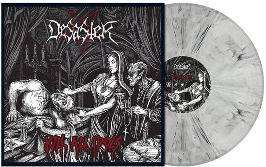 Desaster - Kill All Idols [White with Black Smoke Colored Vinyl] Vinyl Record