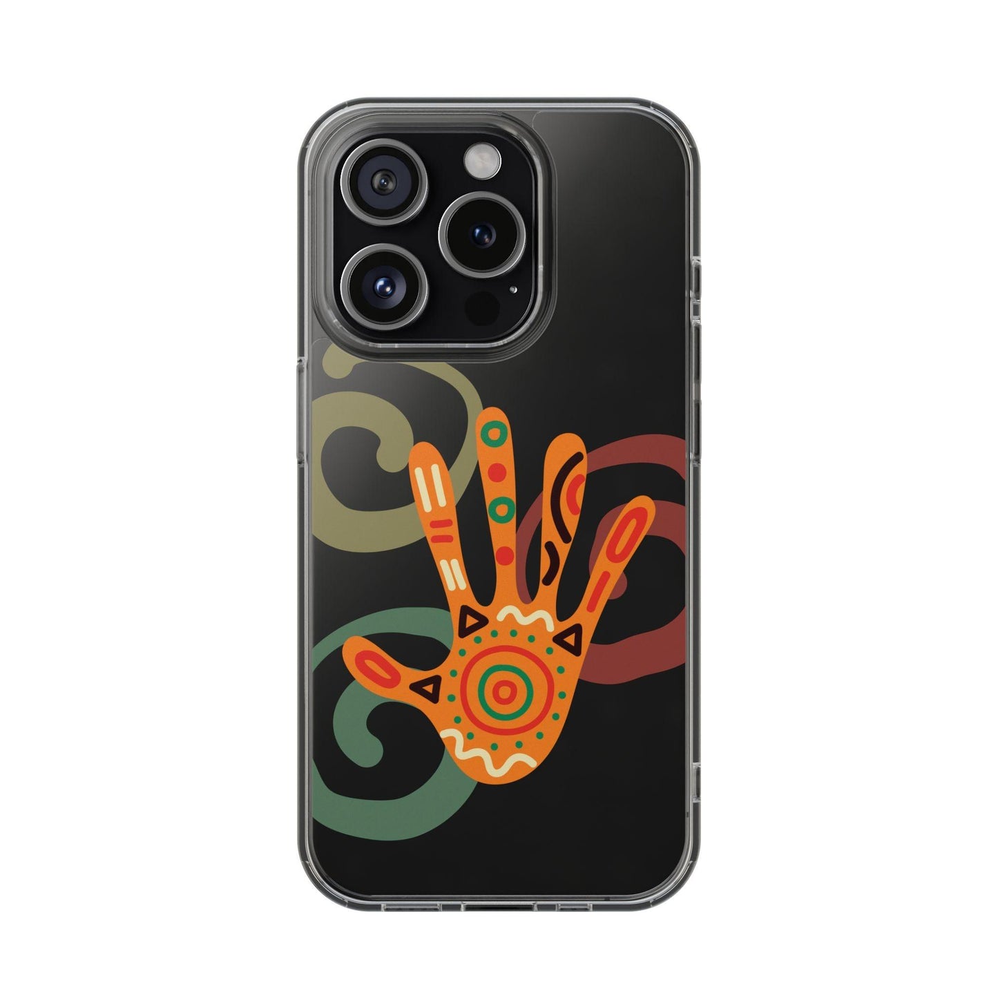 Clear Cases Colorful Hand Print design